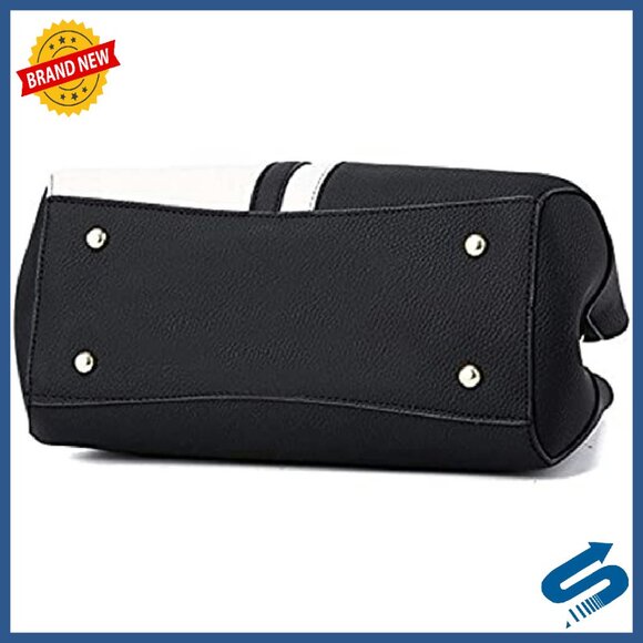 Leather Satchel Tote with Adjustable Strap, 11.4" Top Handle Bag - Picture 5 of 7